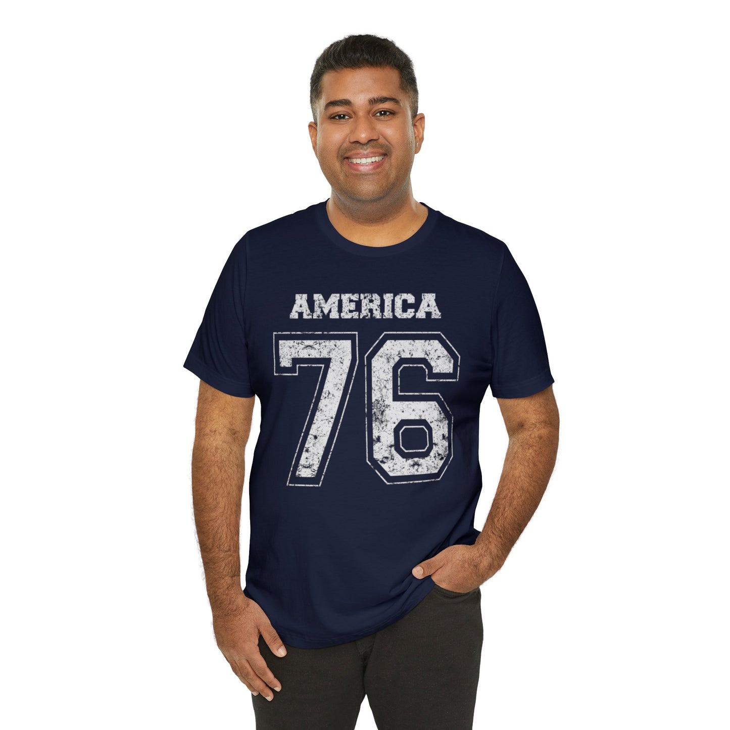 America 76 Jersey-Style Unisex Jersey Short Sleeve Tee