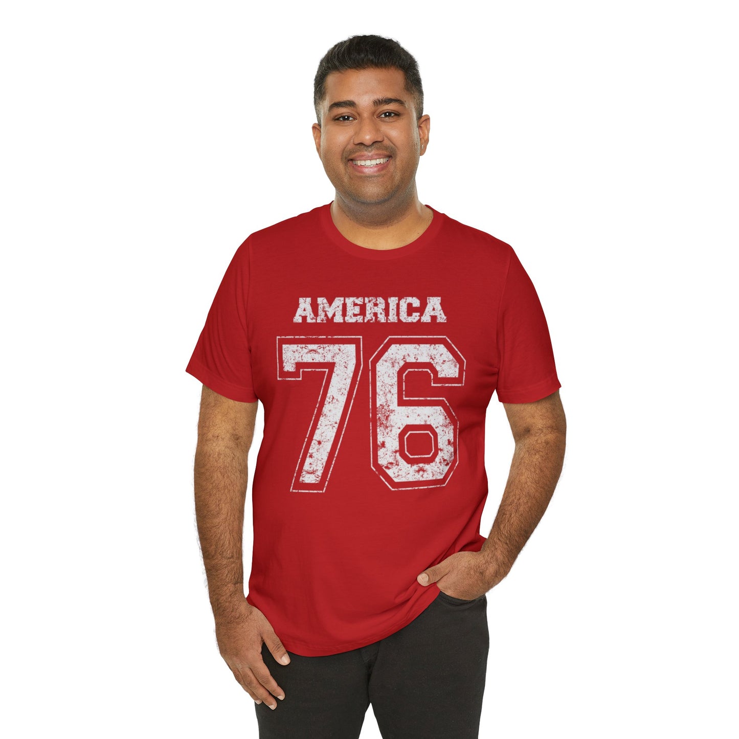 America 76 Jersey-Style Unisex Jersey Short Sleeve Tee