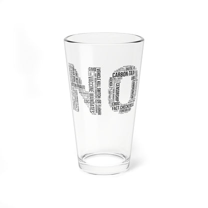 No Word Cloud Non-Compliance Drinking Glass