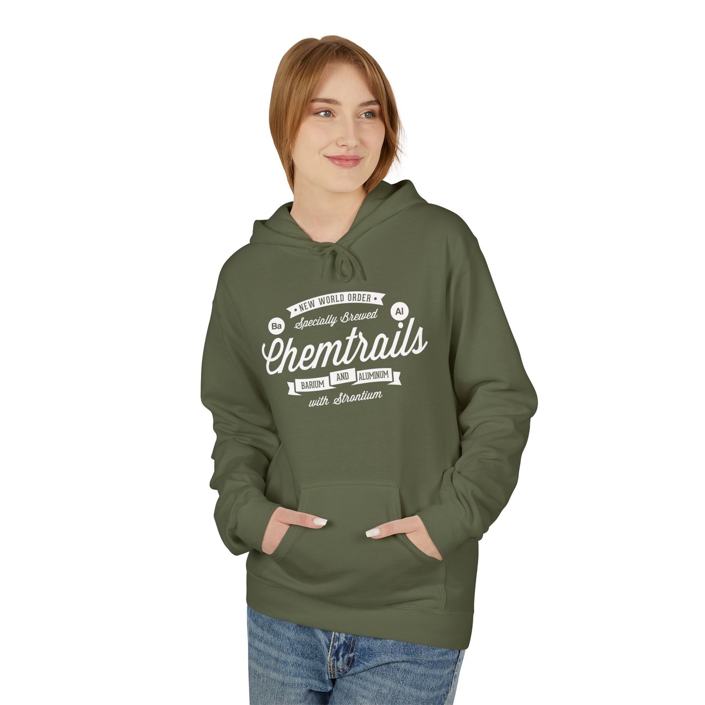 Chemtrails Ba Al Retro Style Label Softstyle Fleece Hoodie