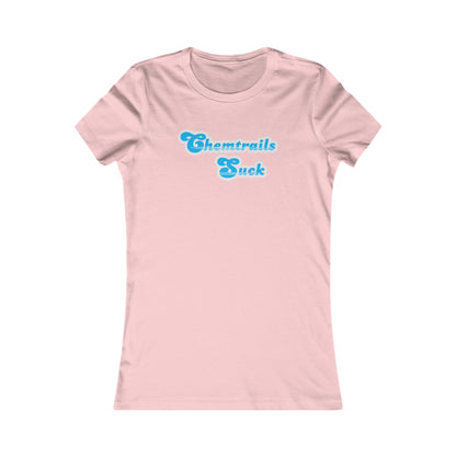 Women's 'Chemtrails Suck' t-shirt - anti-conspiracy slogan apparel for environmental activists and truth seekers

