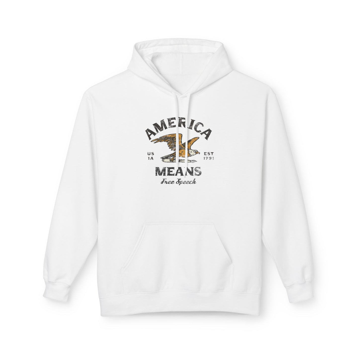 America Means Free Speech Softstyle Fleece Hoodie