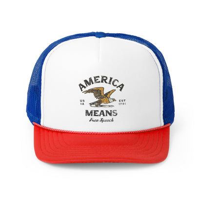 America Means Free Speech Trucker Caps