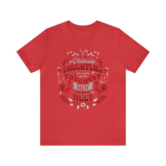 Oldest Daughters Red Type Unisex Jersey Short Sleeve Tee