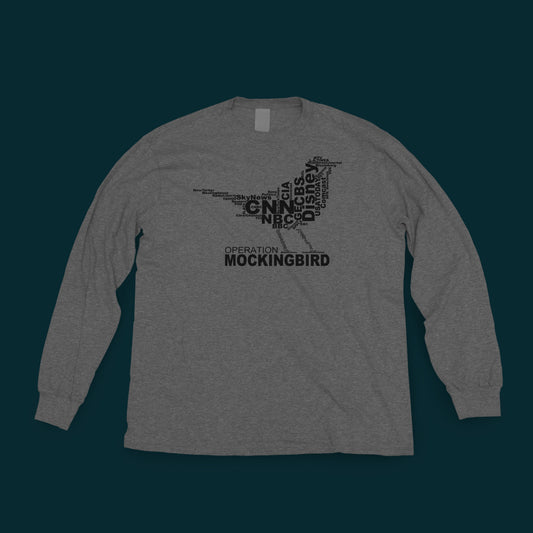 Operation Mockingbird Long Sleeve Organic Tee — Word Cloud Mockingbird Graphic
